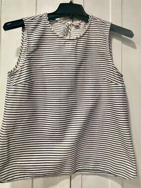 J. CREW Black & White  100% cotton Size 8 Blouse